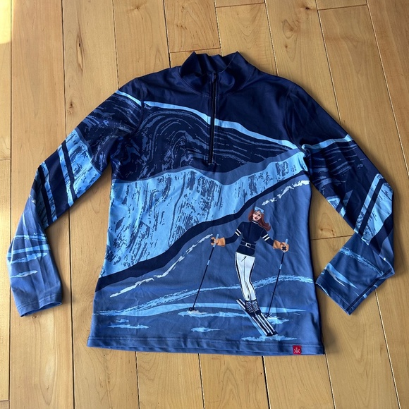 Ladies long sleeve 1/2 zip ski top - Picture 2 of 4